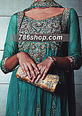 Teal Green Chiffon Suit - Pakistani Party Wear Dress