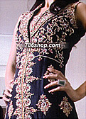 Navy Blue Chiffon Suit - Pakistani Formal Designer Dress