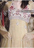 Light Golden Chiffon Suit - Pakistani Party Wear Dress