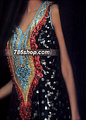 Black Jamawar Zarri Suit- Pakistani Formal Designer Dress