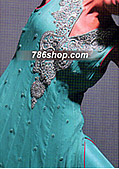 Turquoise Chiffon Suit- Pakistani Formal Designer Dress