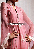 Pink/Off-White Chiffon Suit- Pakistani Party Wear Dress