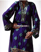 Royal Blue/Off-White Chiffon Suit - Pakistani Party Wear Dress