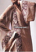 Beige Crinkle Suit- Pakistani Party Wear Dress