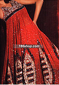 Red Chiffon Suit- Pakistani Formal Designer Dress