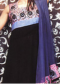 Black/Pink Chiffon Suit - Pakistani Party Wear Dress