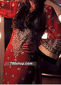 Red Chiffon Suit- Pakistani Party Wear Dress