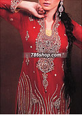 Red Chiffon Suit- Pakistani Party Wear Dress