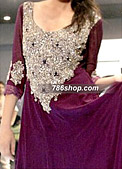 Dark Purple Chiffon Suit - Pakistani Party Wear Dress