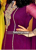 Dark Purple Chiffon Suit - Pakistani Formal Designer Dress