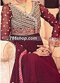 Dark Magenta Chiffon Suit  - Pakistani Party Wear Dress