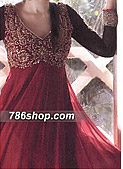 Maroon Chiffon Suit- Pakistani Formal Designer Dress