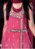 Hot Pink Crinkle Chiffon Suit- Pakistani Formal Designer Dress