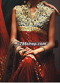 Red Chiffon Suit - Pakistani Formal Designer Dress