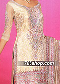 Golden/Hot Pink Chiffon Lehnga- Pakistani Wedding Dress