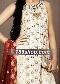 Off-White Chiffon Suit- Pakistani Formal Designer Dress