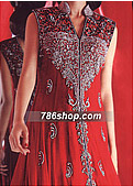 Red Chiffon Suit - Pakistani Formal Designer Dress