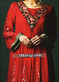 Red Chiffon Suit - Pakistani Party Wear Dress