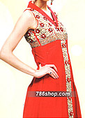 Red Chiffon Suit- Pakistani Party Wear Dress