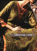 Mehdi Green Silk Suit- Pakistani Party Wear Dress