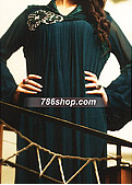 Teal Chiffon Suit- Pakistani Party Wear Dress