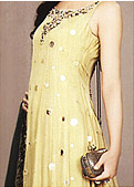 Golden Chiffon Suit- Pakistani Party Wear Dress