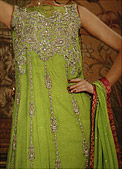 Green Chiffon Suit - Pakistani Formal Designer Dress