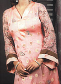 Peach Jamawar Chiffon Suit