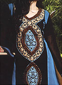 Black/Turquoise Chiffon Suit  - Pakistani Party Wear Dress