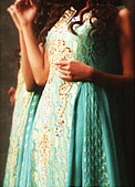 Sea Green Chiffon Jamawar Suit- Pakistani Party Wear Dress