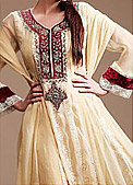 Light Golden Chiffon Suit - Pakistani Party Wear Dress