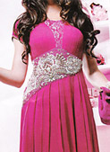 Hot Pink Crinkle Chiffon Suit- Pakistani Party Wear Dress