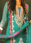 Sea Green Chiffon Suit - Pakistani Party Wear Dress