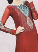 Red Chiffon Suit- Pakistani Party Wear Dress