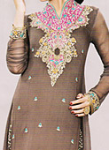 Brown Chiffon Suit- Pakistani Party Wear Dress