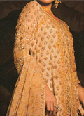 Golden Chiffon Suit- Pakistani Party Wear Dress