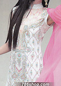 White/Pink Chiffon Suit - Pakistani Party Wear Dress