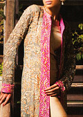 Golden Chiffon Suit- Pakistani Party Wear Dress