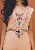 Peach/Orange Chiffon Suit  - Pakistani Formal Designer Dress