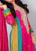 Multicolor Jamawar Chiffon Suit- Pakistani Formal Designer Dress