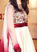 White/Blue/Red Chiffon Suit  - Pakistani Party Wear Dress