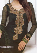 Bottle Green Chiffon Suit - Pakistani Party Wear Dress