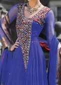 Royal Blue Chiffon Suit