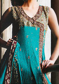 Blue Chiffon Suit- Pakistani Formal Designer Dress