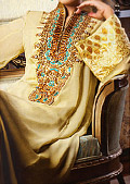 Golden Chiffon Suit- Pakistani Formal Designer Dress