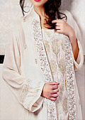 Off-White Chiffon Suit- Pakistani Formal Designer Dress