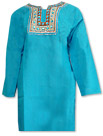 Turquoise Khaddi Cotton Kurti