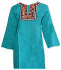 Turquoise Khaddi Cotton Kurti