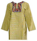 Lime Green Khaddi Cotton Kurti