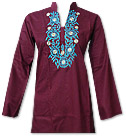 Maroon Linen Kurti